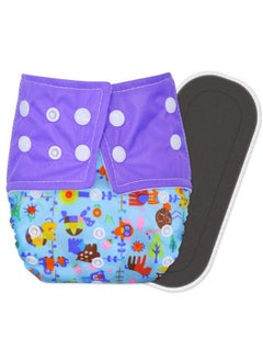 BEMBIKA Baby'S Polyester Washable Reusable Adjustable Cloth Diapers With 5 Layer Bamboo Charcoal Insert (Animal Doodle)  - Image 1
