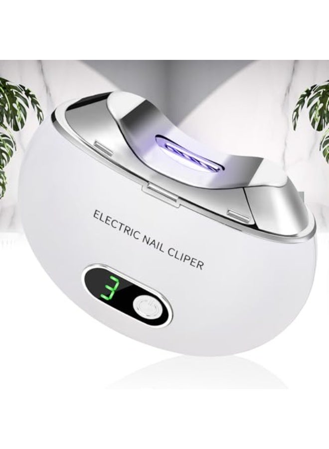 Automatic Electric Nail Clipper with 3-Speeds Levels and Nail Clip Storage, LCD Digital Display, USB Rechargeable Safety Electric Nail Trimmer Suitable for Babies,Children, Adults and Seniors - Image 1