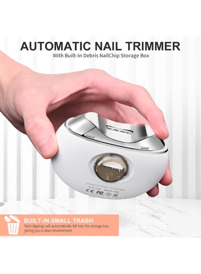 Automatic Electric Nail Clipper with 3-Speeds Levels and Nail Clip Storage, LCD Digital Display, USB Rechargeable Safety Electric Nail Trimmer Suitable for Babies,Children, Adults and Seniors - Image 4