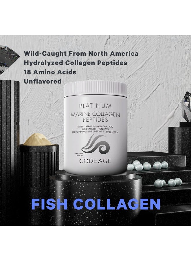 Codeage Marine Collagen Protein Powder Supplement Biotin 10000 Mcg Vitamin C D3 & B6 Keratin Hyaluronic Acid Niacin Wild Caught Hydrolyzed Fish Collagen Peptides Hair Skin Joints 11.50 Oz  - Image 4