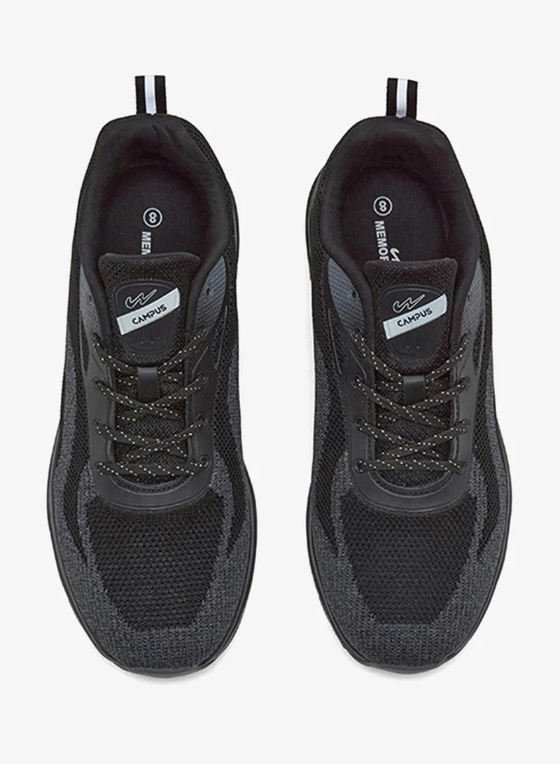 Campus Black/Dark Grey Men Elan Memory Foam Lace-Up Running Shoes-Black/Grey for Men | Best Price UAE