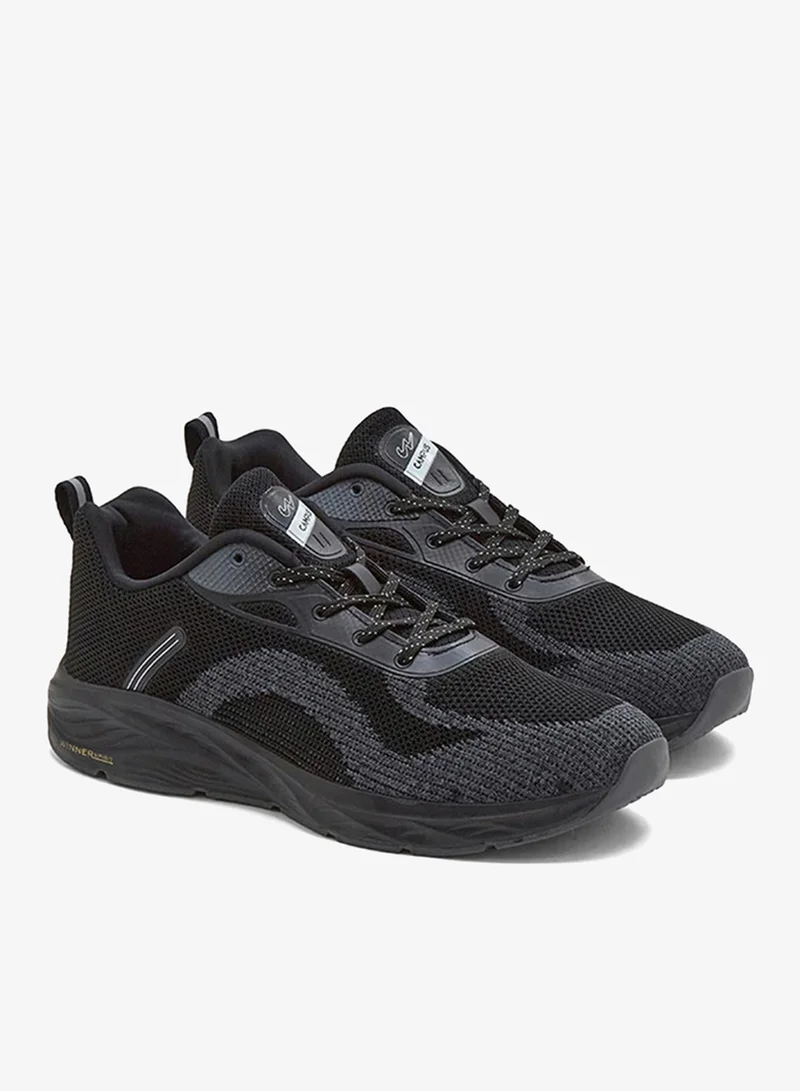 Campus Black/Dark Grey Men Elan Memory Foam Lace-Up Running Shoes-Black/Grey for Men | Best Price UAE