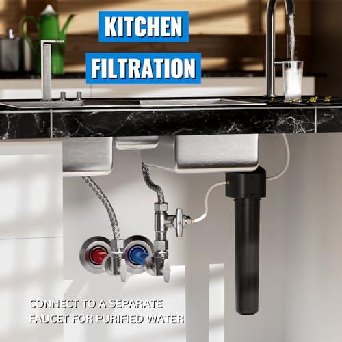 SUNGATOR 12-Pack Angle Stop Valve, Angle Water Shut Off Valve 1/2 x 3/8 Inch Compression, Toilet Water Shutoff, 1/4 Turn, No Lead Brass Push-to-Connect Plumbing Fittings for PEX Pipe, Copper, CPVC - Image 5