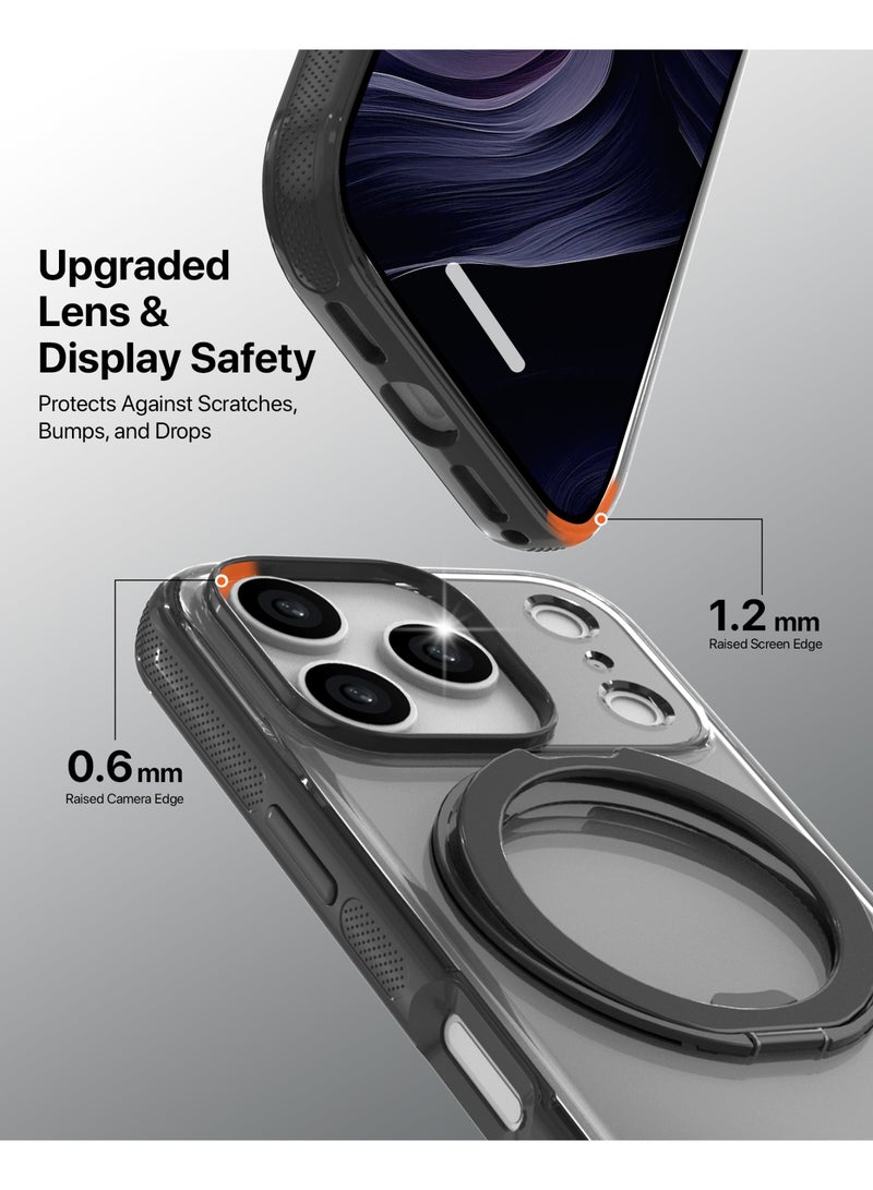 INFINYTY iPhone 17 Pro Max 360° Rotatable Ring Stand Case Pristine Black, MagSafe Compatible, Multi-Angle Viewing, N52 Magnet, Military Grade Drop Protection, Precision Fit, Enhanced Button/Port Access Hands-Viewing, Raised Edge, Sleek & Lightweight, Infinyty Lite - Image 4