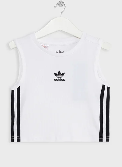 adidas Originals CROP TANK TOP White Originals Kids TOPS