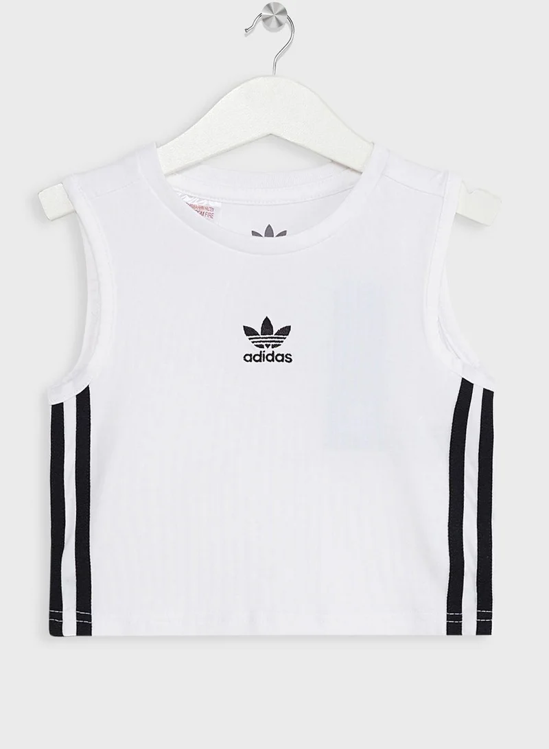adidas Originals CROP TANK TOP White Originals Kids TOPS