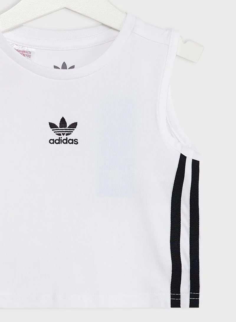 adidas Originals CROP TANK TOP White Originals Kids TOPS
