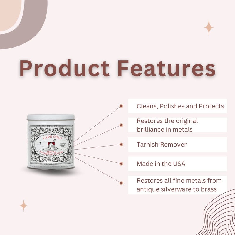 CAPE COD (Qty 3) of Cape Cod Polishing Metal Tin Bundle for Fine Metals | Each Tin Contains (12) 4X6 Polishing Cloths | (1) 12x12 Buffing Cloth | (1) Pair of Nitrile Gloves - Image 4