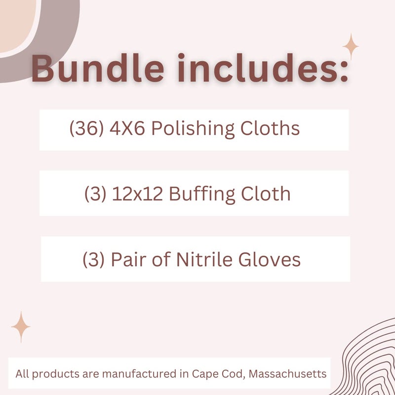 CAPE COD (Qty 3) of Cape Cod Polishing Metal Tin Bundle for Fine Metals | Each Tin Contains (12) 4X6 Polishing Cloths | (1) 12x12 Buffing Cloth | (1) Pair of Nitrile Gloves - Image 3
