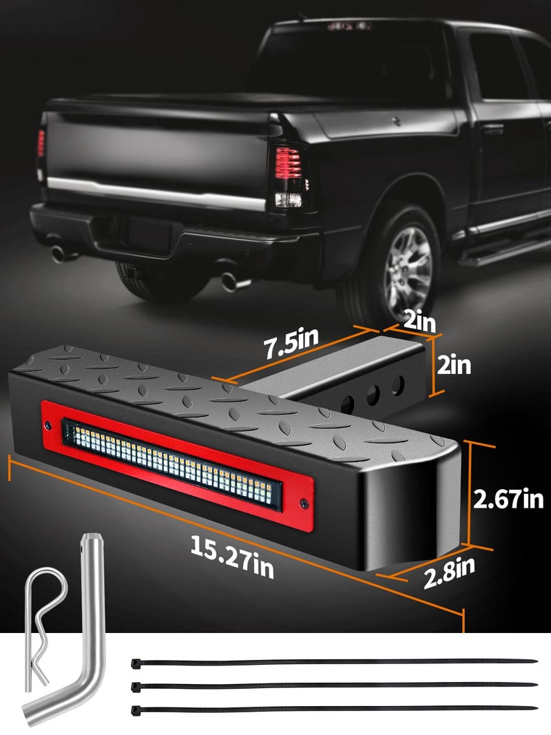 VKU Hitch Step with Light 108 LED Lighting(6 Mode) Series Steel Hitch Bar 700lbs Max Load Universal Fit 2" Receiver for Trucks Chevy (Chevrolet), Ford, Toyota, GMC, Dodge RAM, Jeep, ATV SUV Van - Image 5