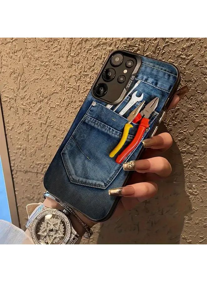 مزيج ألوان 3 لهاتف Galaxy A26 5G غطاء منقوش بجيوب مثل الجينز - Image 2