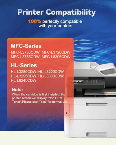 Skydo TN229XL Black Compatible Toner Cartridges Replacement for TN229 TN-229 TN 229 XL Toner Cartridges to Use with MFC-L3780CDW MFC-L3720CDW HL-L3280CDW HL-L3220CDW Printer(2 Blacks) - Image 2