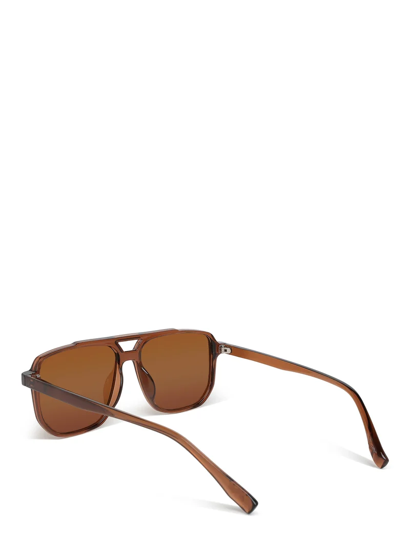London Rag Thin Rim Navigator Sunglasses in Brown