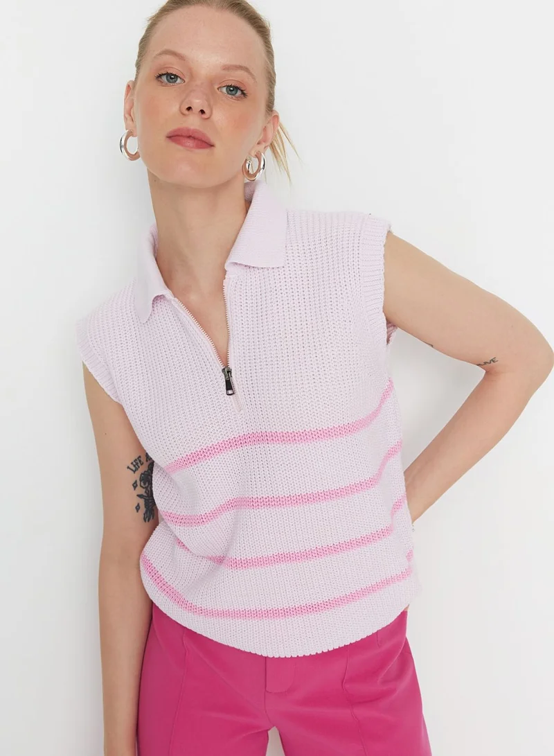 trendyol Zip Detail Knitted Sweater
