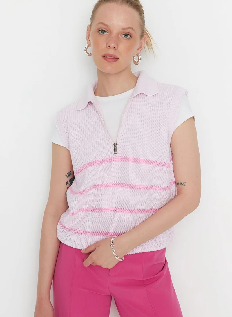 trendyol Zip Detail Knitted Sweater