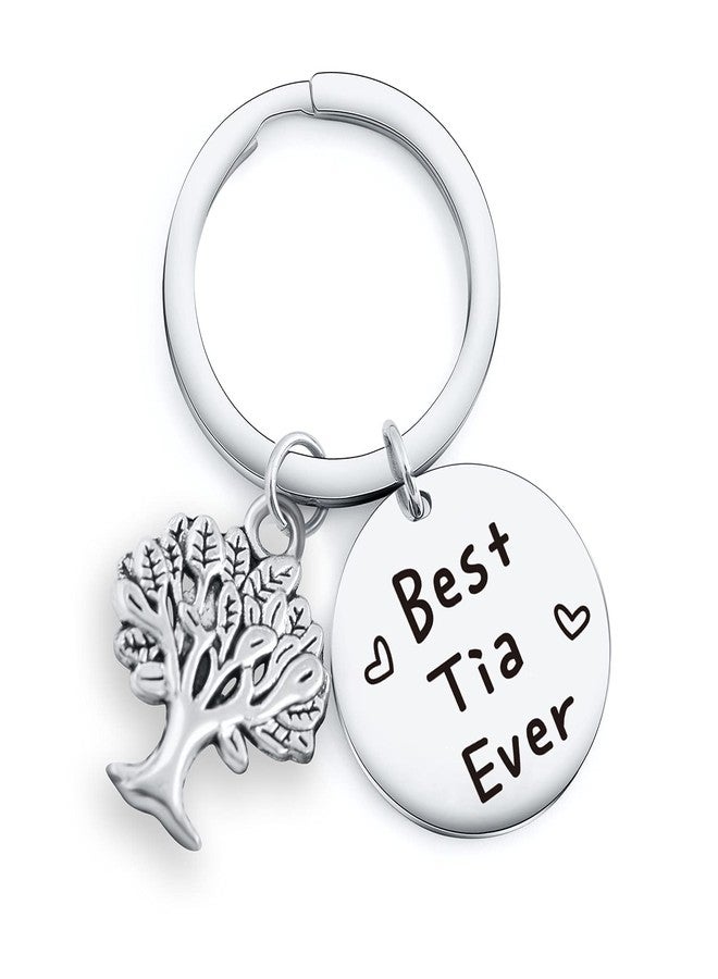 Nothers RSZOTW Best Tia Ever Keychain - Mothers Day Jewelry For Aunt Gifts From Niece, Auntie Gifts Ideas, Tia Jewelry In Spanish - Aunticorn, Titi, Sister Keychain - Image 1