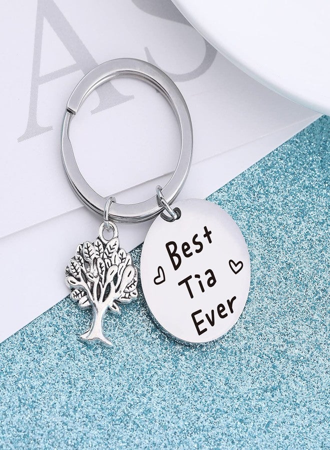 Nothers RSZOTW Best Tia Ever Keychain - Mothers Day Jewelry For Aunt Gifts From Niece, Auntie Gifts Ideas, Tia Jewelry In Spanish - Aunticorn, Titi, Sister Keychain - Image 3