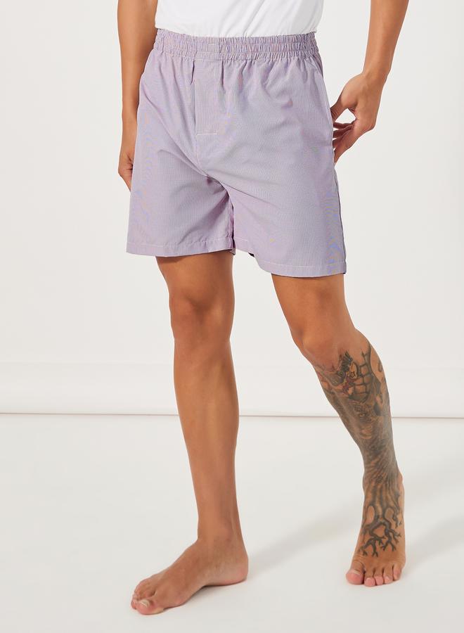 ستايلي مجموعة من 2 بوكسر منسوج بطبعة مربعات - Image 2