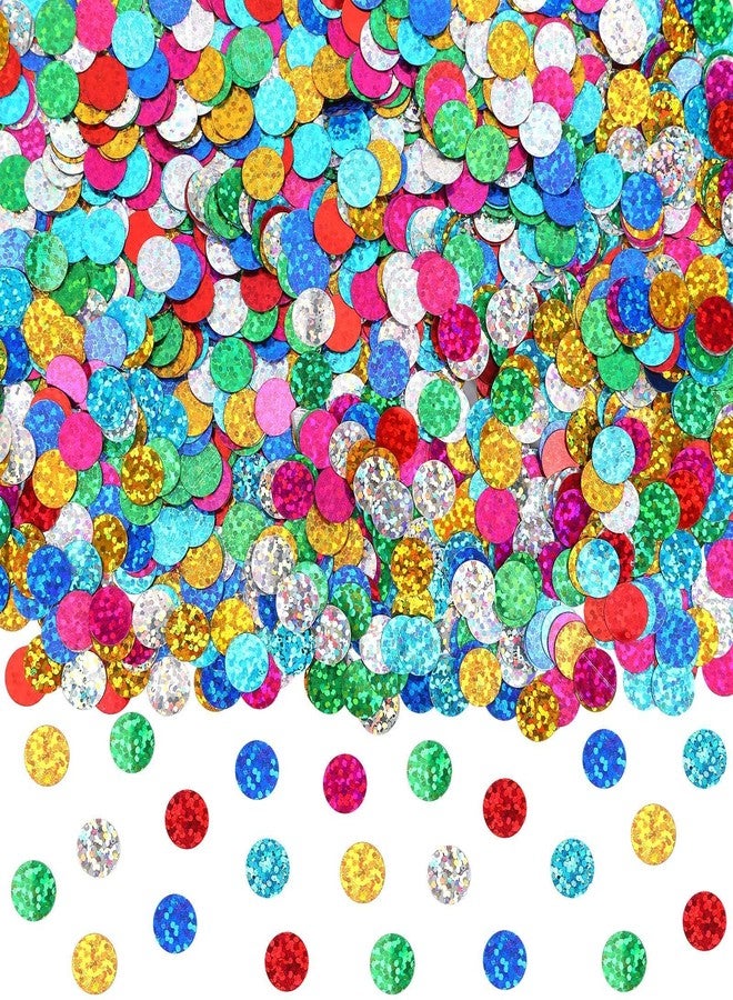 MARFOREVER Multicoloured Glitter Foil Confetti, Glittering Round Confetti, Birthday Scatter Table Confetti, Metallic Sequins, Sprinkles, Circles Dots for Baby Shower, Wedding, Christmas, - Image 1