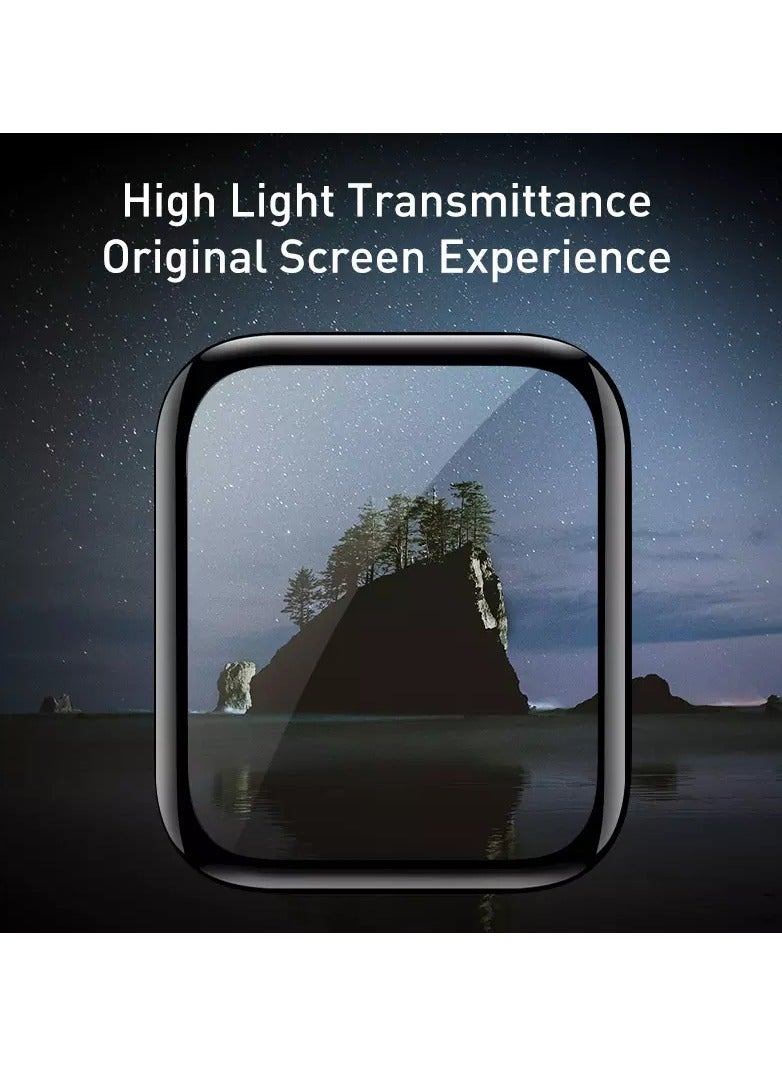 HEXABEX Apple Watch Screen Protector 45MM , Full Coverage 3D HD Screen Protector for Apple Watch Series 9/8/7 45mm Black/Clear  - Image 2