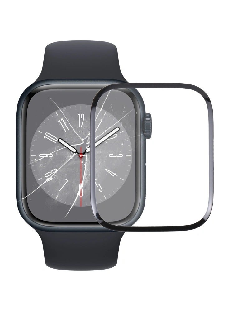 HEXABEX Apple Watch Screen Protector 45MM , Full Coverage 3D HD Screen Protector for Apple Watch Series 9/8/7 45mm Black/Clear  - Image 1