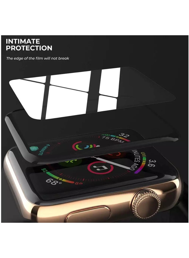 HEXABEX Apple Watch Screen Protector 45MM , Full Coverage 3D HD Screen Protector for Apple Watch Series 9/8/7 45mm Black/Clear  - Image 4