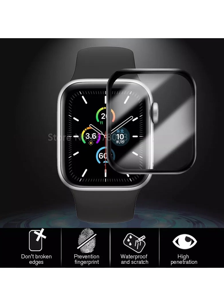 HEXABEX Apple Watch Screen Protector 45MM , Full Coverage 3D HD Screen Protector for Apple Watch Series 9/8/7 45mm Black/Clear  - Image 3