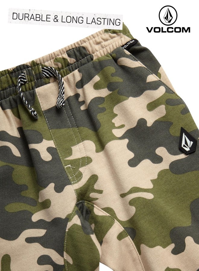 Volcom Boys Sweatsuit Set - 2 Piece Soft Fleece Crewneck Pullover Sweatshirt and Jogger Pants - Cozy Outfits for Boys 12M-7, Size 5, Camo Smiley - Image 5