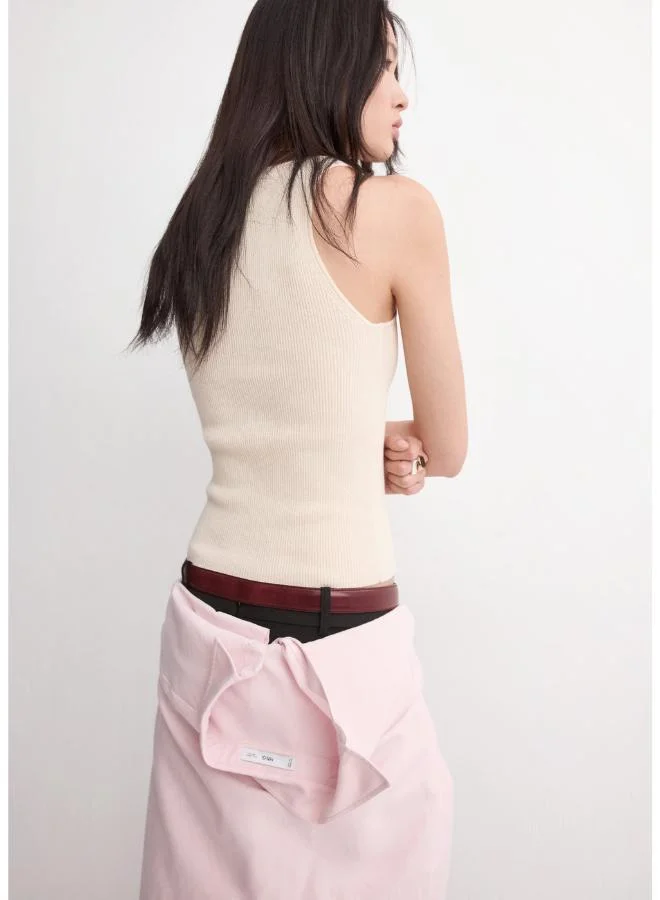 MANGO Fitted fine-knit top