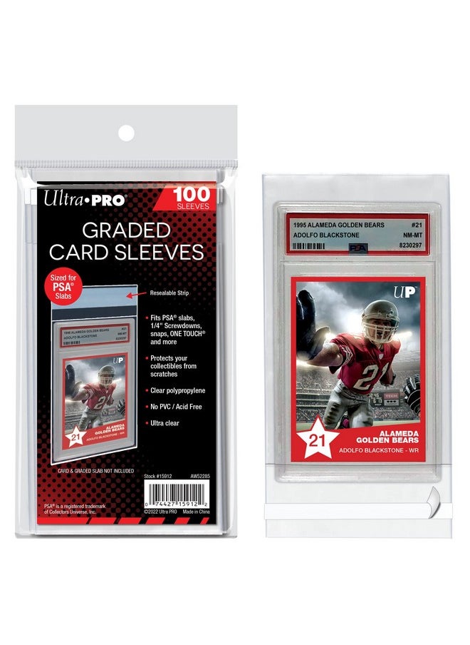 Ultra Pro - - Psa Graded Card Slab Resealable Sleeves (100 Ct.) - Ultimate Collectible Sports Cards Protection, Trading Cards, & Graded Cards, Keep Valuable Card Slabs Clean & Safe Against Scratches - Image 1