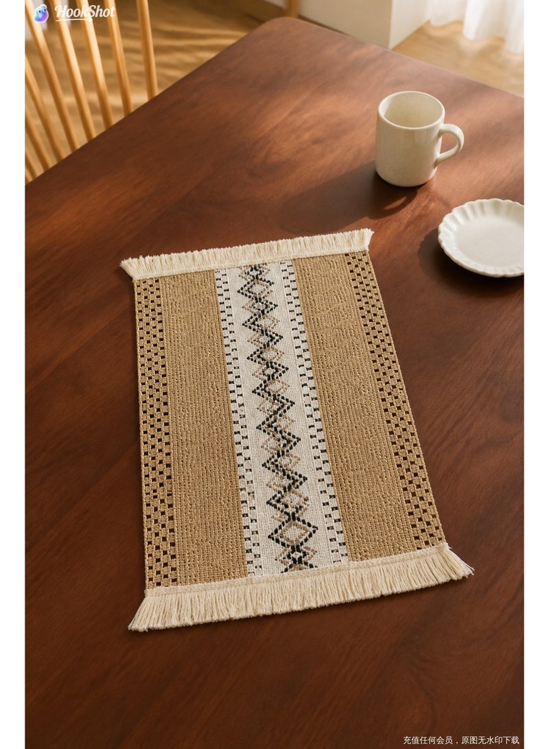 TAYRAN Placemats, washable coffee mats, heat-resistant, bohemian-style patchwork cotton placemats, suitable for kitchen and dining table decoration. - Image 1