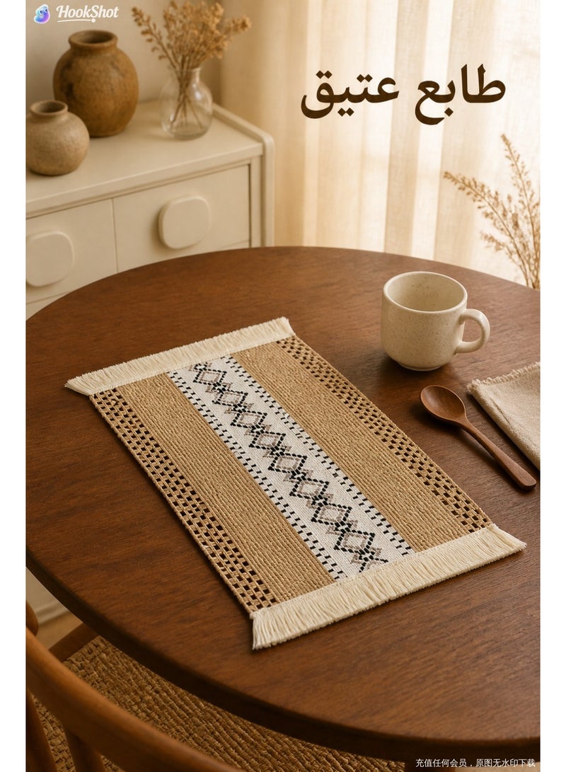 TAYRAN Placemats, washable coffee mats, heat-resistant, bohemian-style patchwork cotton placemats, suitable for kitchen and dining table decoration. - Image 5