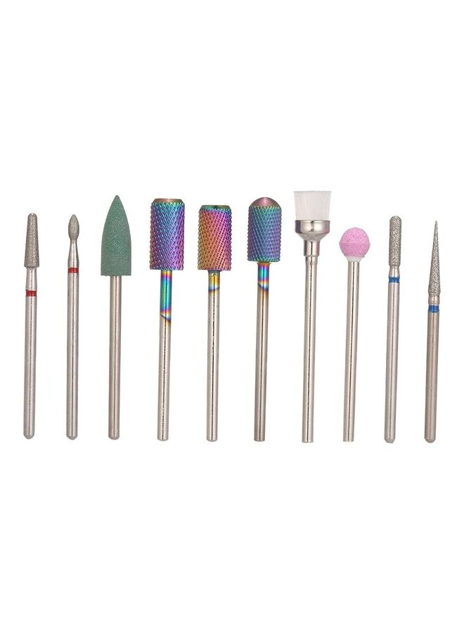NIBEMINENT 10-Piece Pedicure and Manicure Replacement Drill Bits Multicolour - Image 1