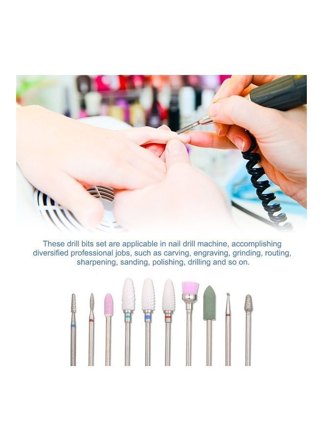 NIBEMINENT 10-Piece Pedicure and Manicure Replacement Drill Bits Multicolour - Image 5