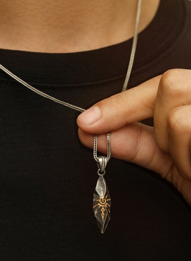 نيوترل حجر الأمنيات - عسى أن تتحقق كل أمنياتك. قلادة رجالية شخصية مائة موديلات المد والجزر للرجال موديلات المد والجزر للرجال والنساء قلادة سلسلة مفاتيح السيارة للرجال والنساء قلادة عتيقة (رمادي فضي عتيق) - Image 4