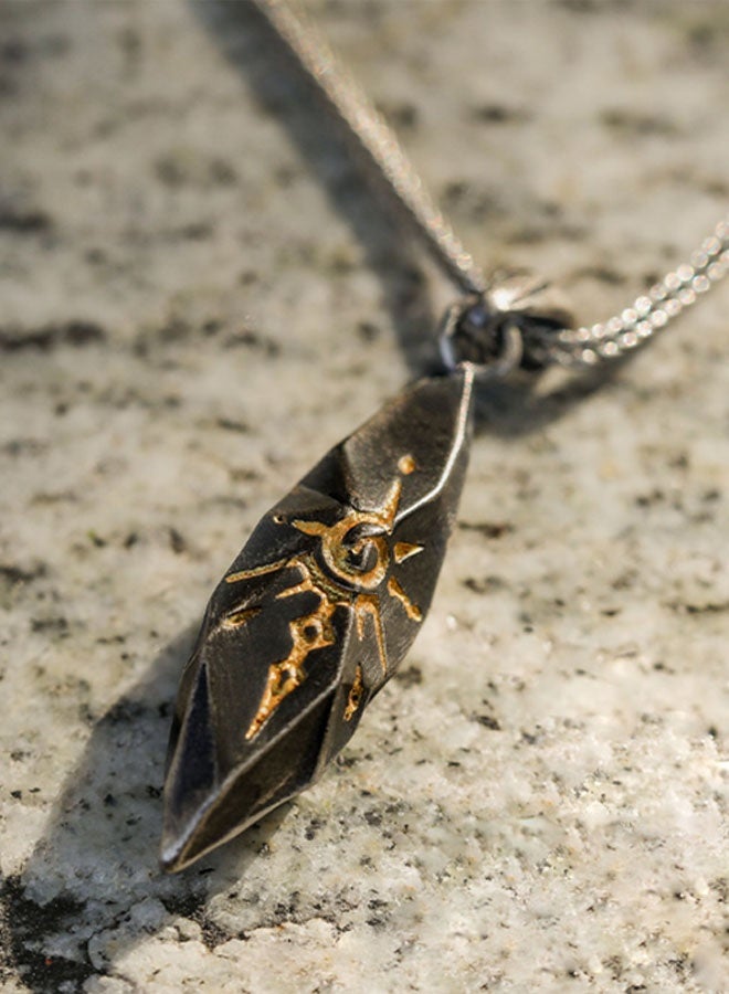 نيوترل حجر الأمنيات - عسى أن تتحقق كل أمنياتك. قلادة رجالية شخصية مائة موديلات المد والجزر للرجال موديلات المد والجزر للرجال والنساء قلادة سلسلة مفاتيح السيارة للرجال والنساء قلادة عتيقة (رمادي فضي عتيق) - Image 2