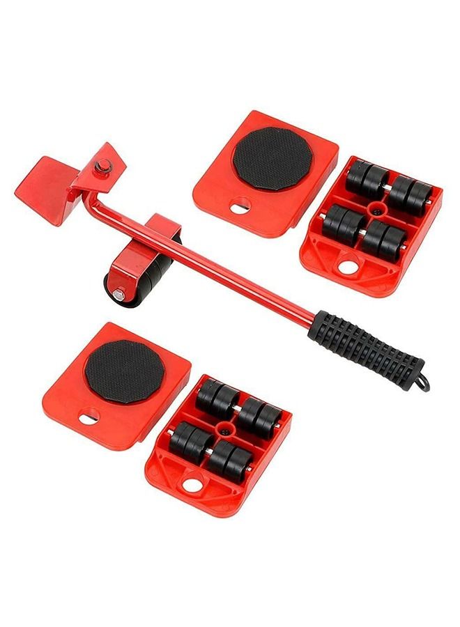 Heavy Furniture Moving Tool 1pc Crowbar with 4pcs Panel Furniture Mover Lifter Wheels System Home Trolley Lift Transport Set - Image 2