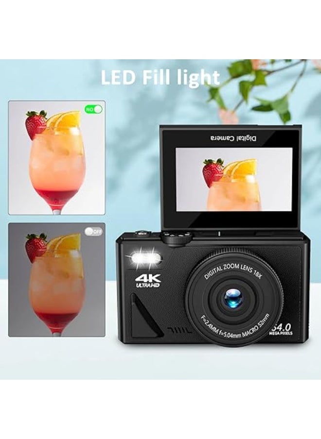 General 64MP Digital Camera for Photography & Video: 4K vlog camera for YouTube with 3-inch flip screen, 16x digital zoom digital camera as a giftc  - Image 4