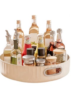 Excefore Lazy Susan Divided Spinner with Handles, Rotating Turntable Organizer for Kitchen, Cabinet, Fridge, Vanity - Spinning Food Storage for Spice, Condiment,Snack-11 Inches-High Edge  - Image 1