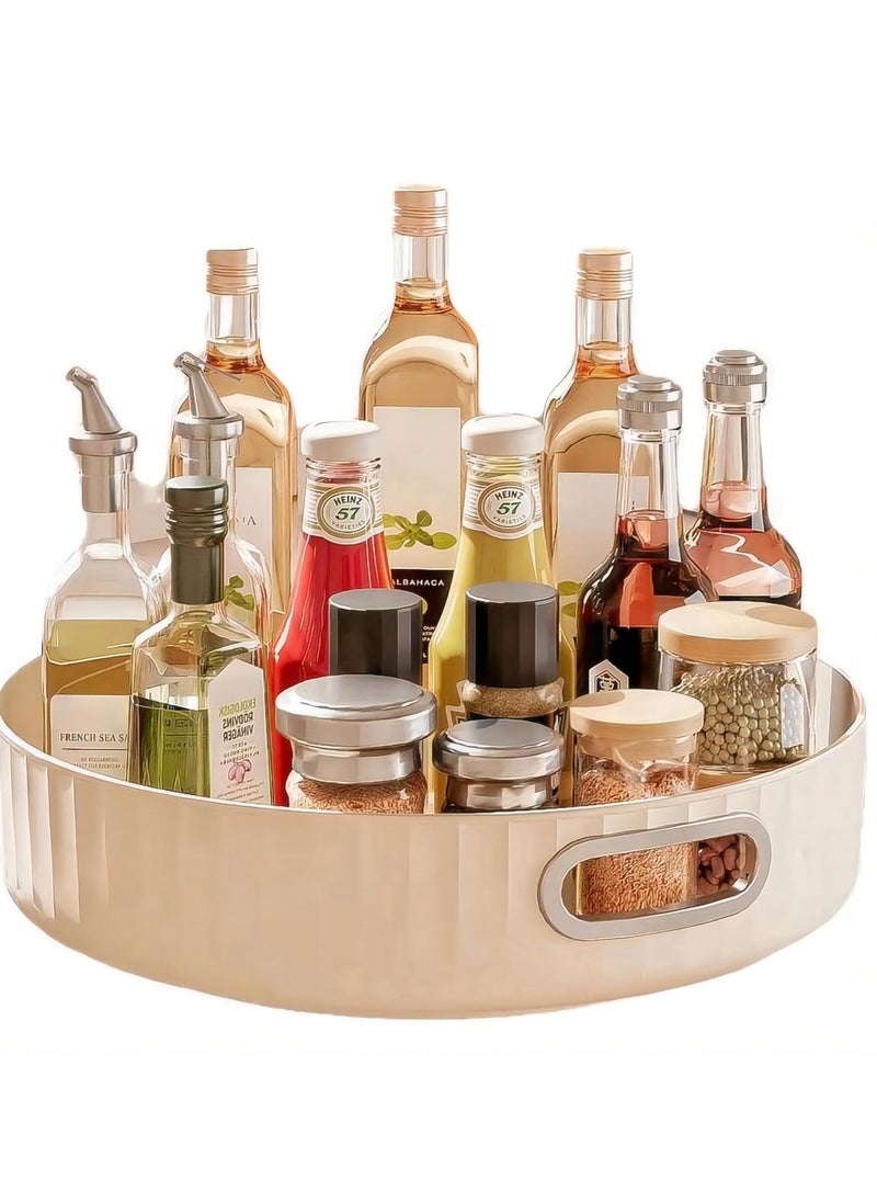 Excefore - Lazy Susan Divided Spinner with Handles, Rotating Turntable Organizer for Kitchen, Cabinet, Fridge, Vanity - Spinning Food Storage for Spice, Condiment,Snack-11 Inches-High Edge - Image 1