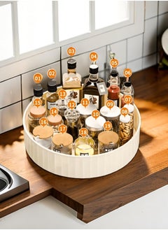 Excefore Lazy Susan Divided Spinner with Handles, Rotating Turntable Organizer for Kitchen, Cabinet, Fridge, Vanity - Spinning Food Storage for Spice, Condiment,Snack-11 Inches-High Edge  - Image 5