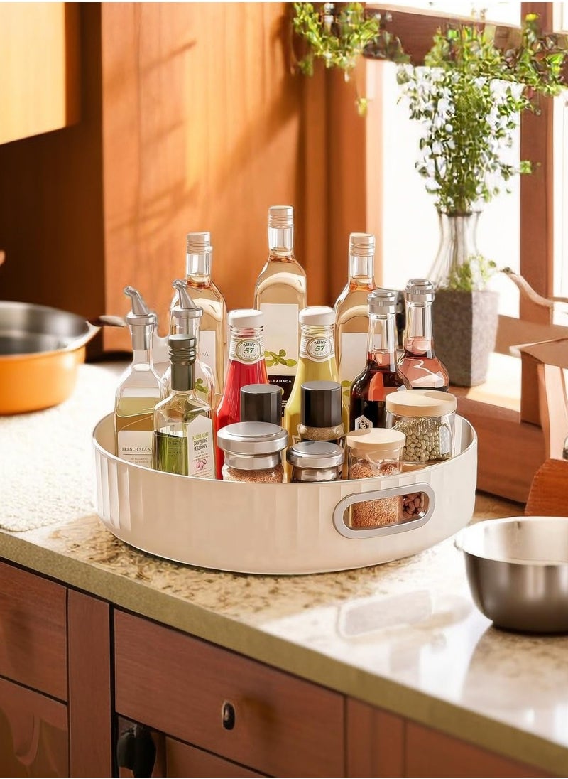 Excefore - Lazy Susan Divided Spinner with Handles, Rotating Turntable Organizer for Kitchen, Cabinet, Fridge, Vanity - Spinning Food Storage for Spice, Condiment,Snack-11 Inches-High Edge - Image 1