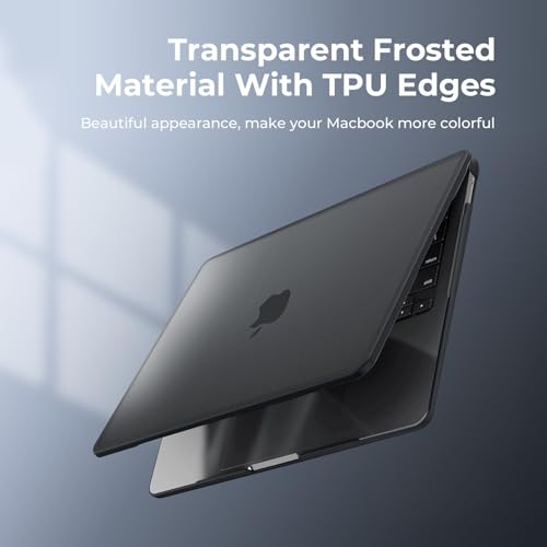 BlueSwan Case Compatible for New MacBook Air 13/13.3 inch 2018 2020 2021 Released,M1 A2337 A2179 A1932, Anti-Rupture TPU Frame + Ultra-Thin PC Matte Anti-Fingerprint Protective Cover - Frosted Black - Image 3