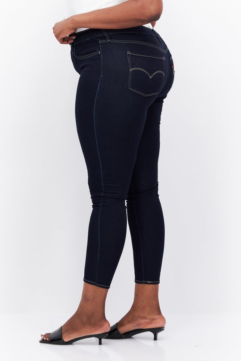Levi's Women Supper Skinny Plain Stretchable Jeans, Navy Blue - Image 3