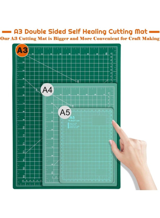 Self Healing Sewing Mat, 12inch x 18inch Rotary Cutting Mat Double Sided 5-Ply Craft Cutting Board for Sewing Crafts Hobby Fabric Precision Scrapbooking Project - Image 2