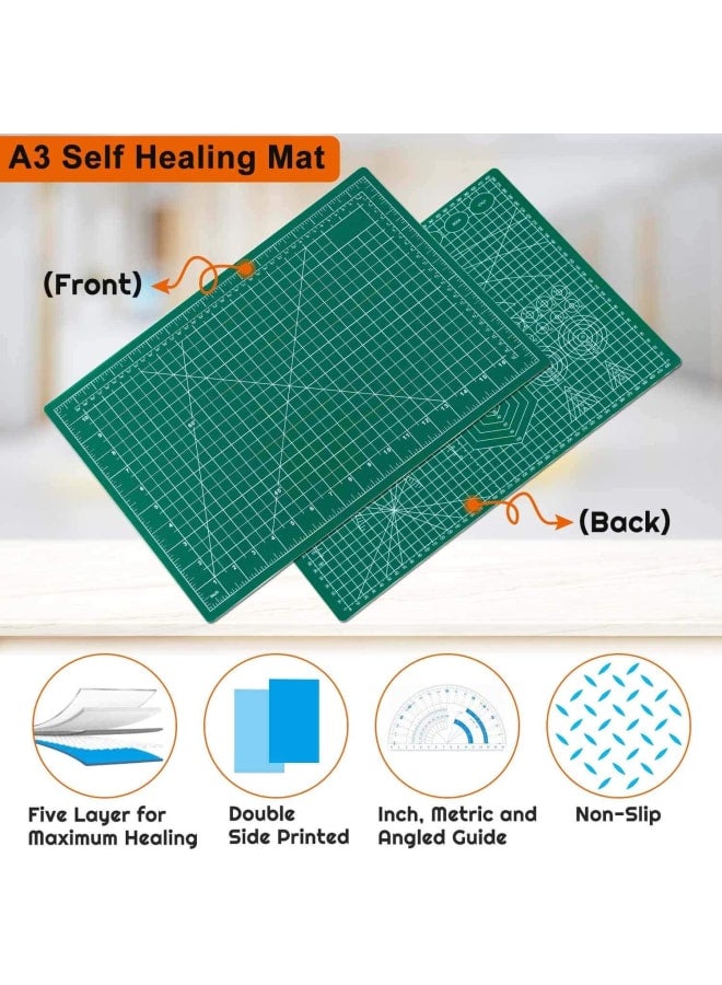 Self Healing Sewing Mat, 12inch x 18inch Rotary Cutting Mat Double Sided 5-Ply Craft Cutting Board for Sewing Crafts Hobby Fabric Precision Scrapbooking Project - Image 5