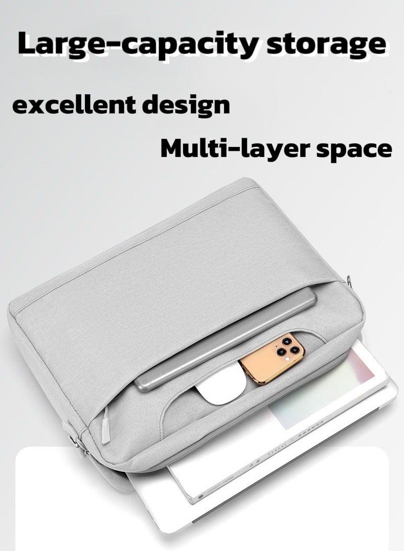 Grey 16" Waterproof Laptop Backpack |Shockproof Business Bag |Tote & Crossbody Bag |Luggage Straps |Multi-compartment Tech Organizer - Image 2