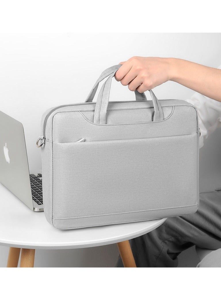 Grey 16" Waterproof Laptop Backpack |Shockproof Business Bag |Tote & Crossbody Bag |Luggage Straps |Multi-compartment Tech Organizer - Image 5