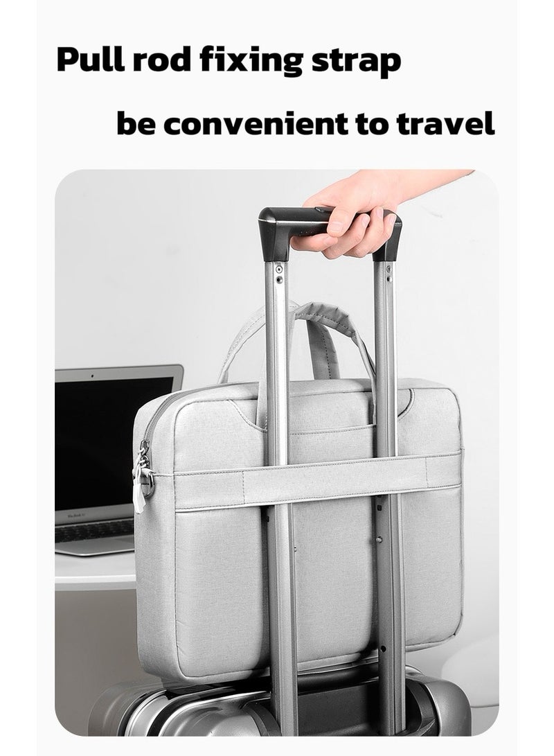 Grey 16" Waterproof Laptop Backpack |Shockproof Business Bag |Tote & Crossbody Bag |Luggage Straps |Multi-compartment Tech Organizer - Image 3