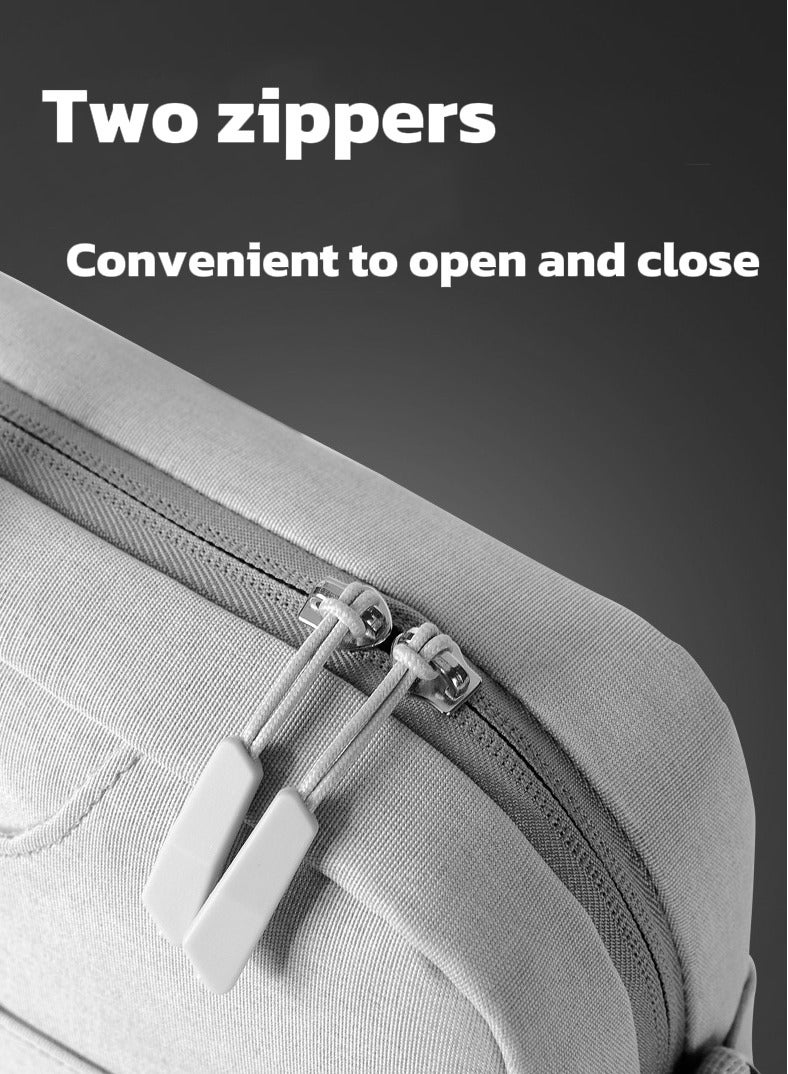 Grey 16" Waterproof Laptop Backpack |Shockproof Business Bag |Tote & Crossbody Bag |Luggage Straps |Multi-compartment Tech Organizer - Image 4